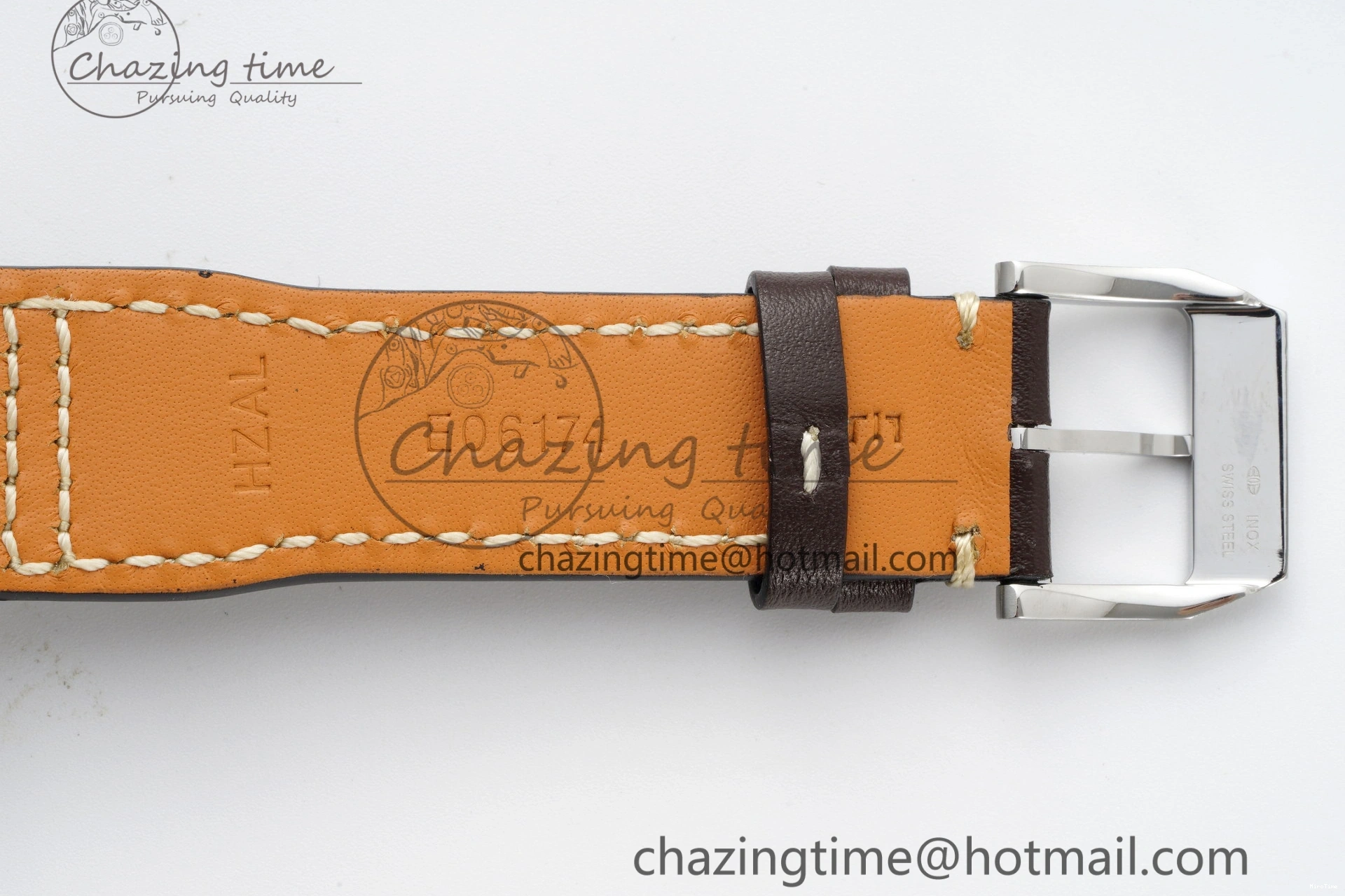 MIROTIME 0326 Bright Pilot Chrono SS AZF 1:1 Best Edition Green Dial on Brown Leather Strap A 7059